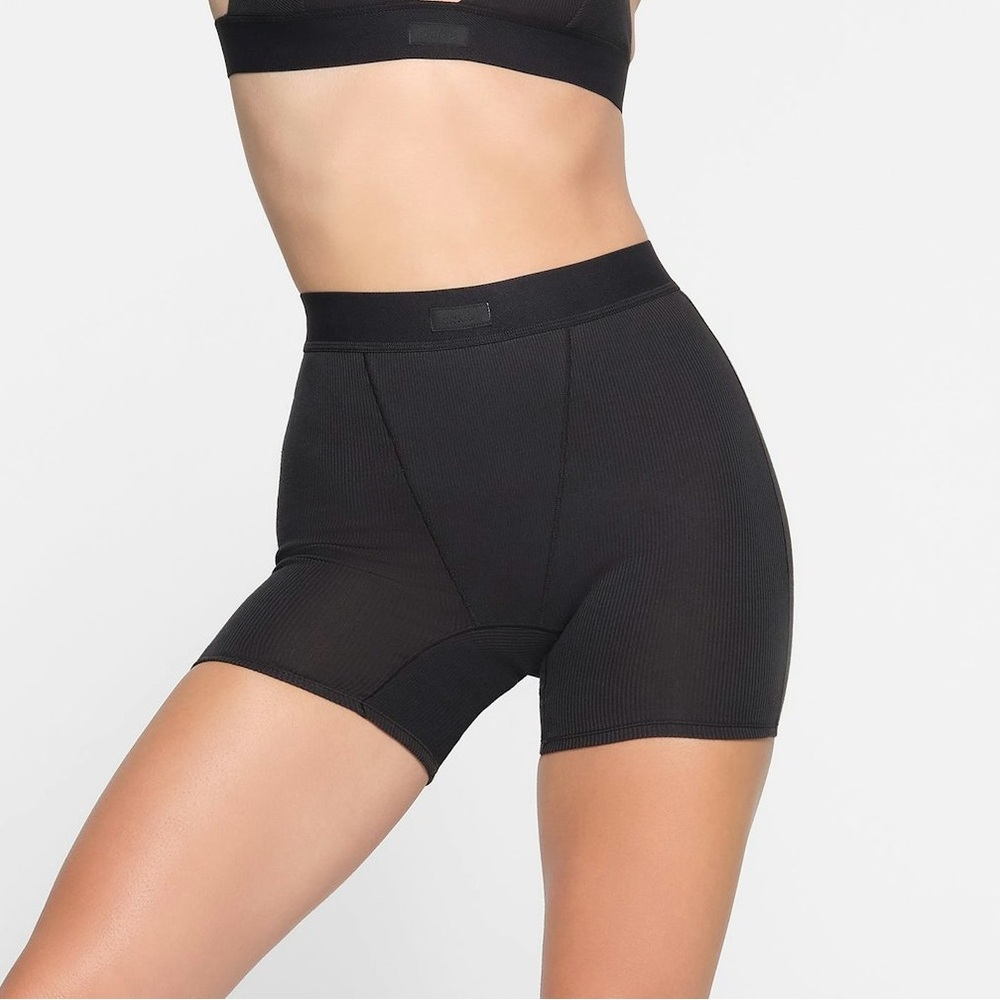 NWT skims black cotton rib women’s boxer STYLE:PN-HWS-0194 size XS